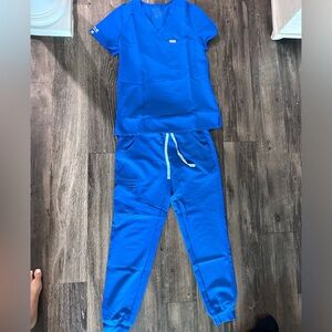 XS royal blue figs scrubs set